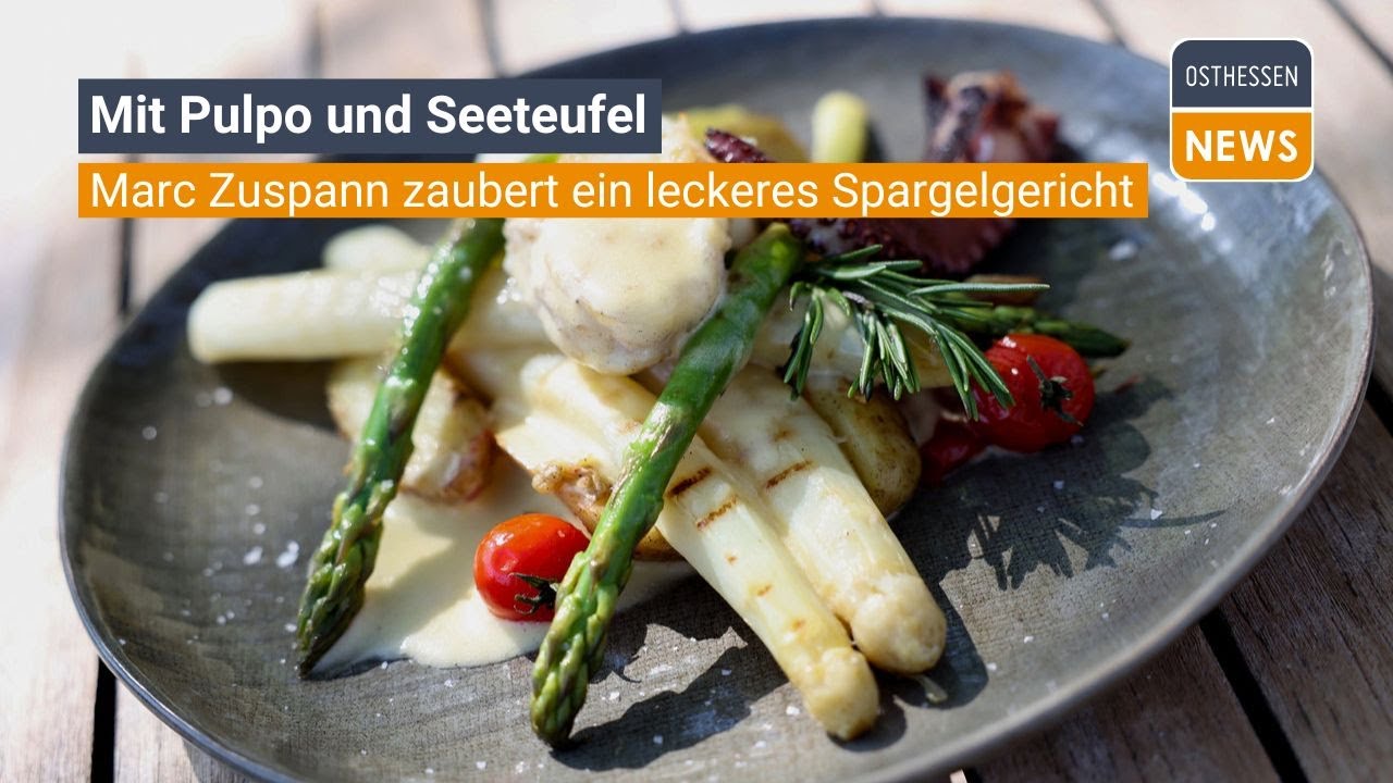 H&Uuml;NFELD: Marc Zuspann aus der Praforst zaubert ein leckeres Spargelgericht