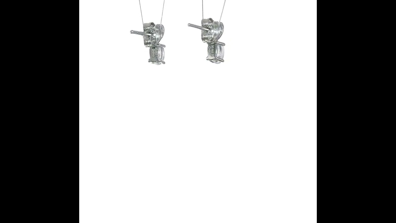 Sterling Silver Rhodium-plated Aquamarine Earrings