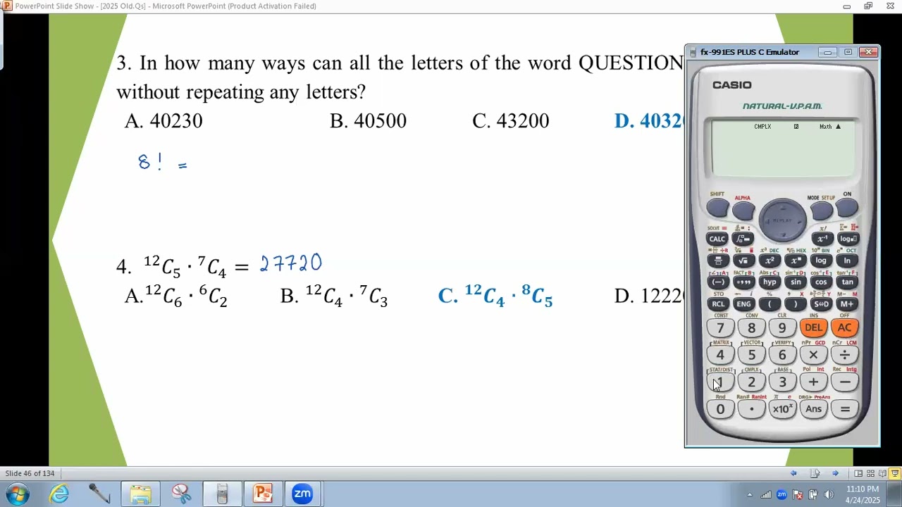# Grade 12 Math (2025 Old Qs - Ch 5 - Section A)