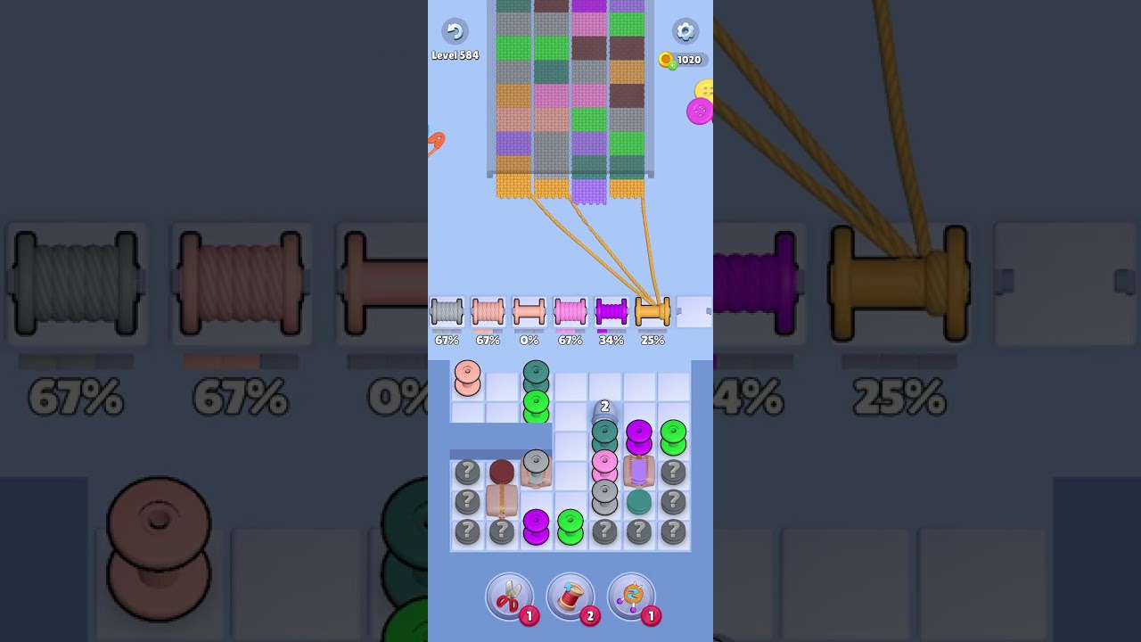Knit Out Level 584 Solution #knitoutpuzzlegame #knitout #knitoutlevel #knitoutgame #level584