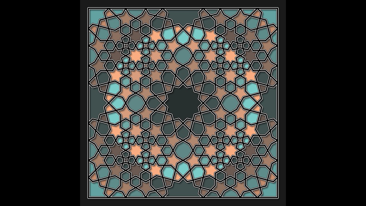 Constructing an Islamic star rosette pattern based on a 4-uniform tiling in GeoGebra Classic 5