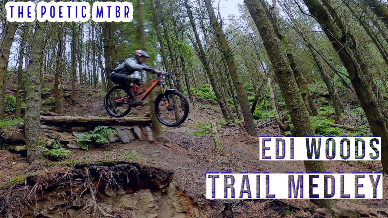 Mountain Biking Edi Woods Trail medley also shows my first ever biggish drop