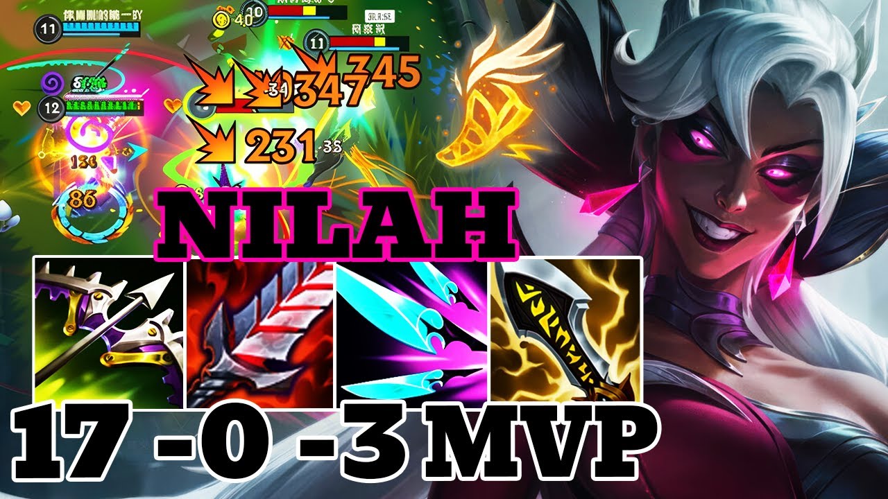 WILD RIFT NILAH ADC GAMEPLAY | 17 -0 -3 MVP | NILAH BUILD RUNES