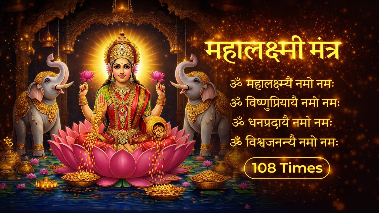 Mahalakshmi Mantra - 108 Times | Om Mahalaxmi Namo Namah Om Vishnu Priya