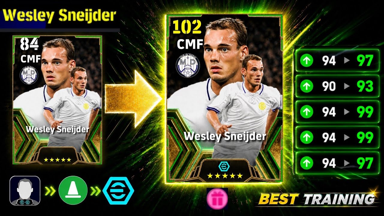 Уэсли Снейдер 102 &mdash; лучшая прокачка | Развитие игрока eFootball 2026