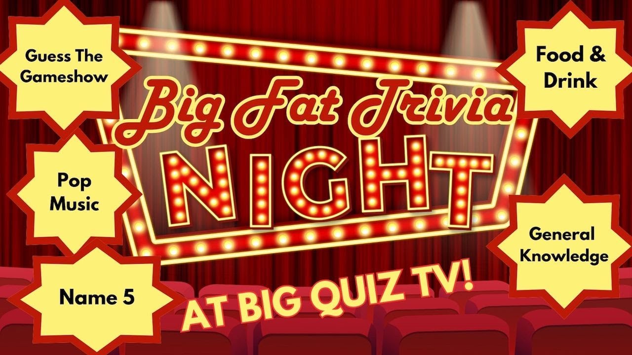 Pub Quiz: Pop Music, Guess The Gameshow, Name 5, Food & Drink, General Knowledge