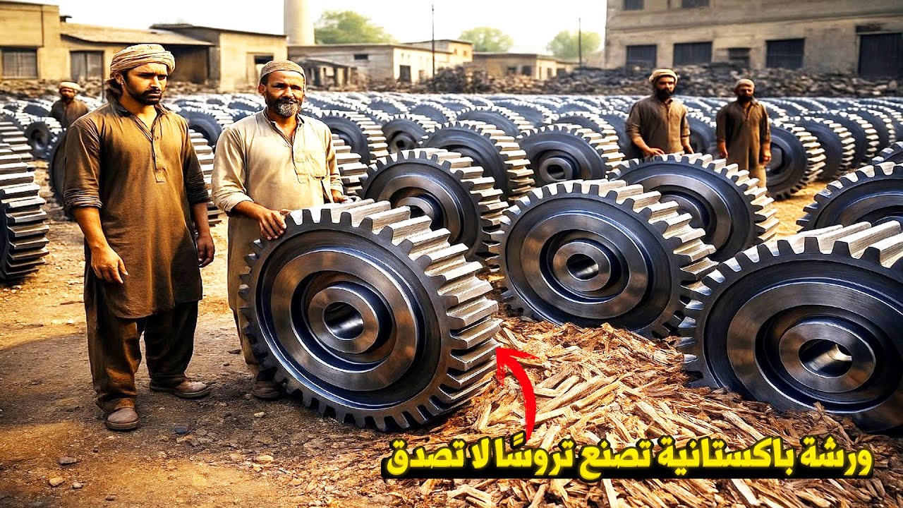 ما لا تعرفه عن مصانع باكستان… شاهد كيف تصنع هذه التروس العملاقة خطوة بخطوة في باكستان!