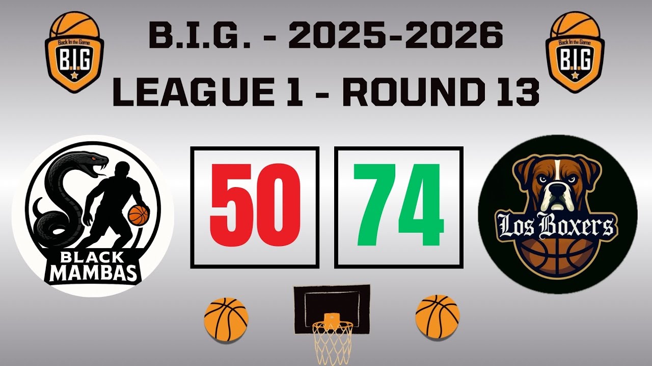 Black Mambas 50-74 Los Boxers (Round13-League1-14/02/2026)