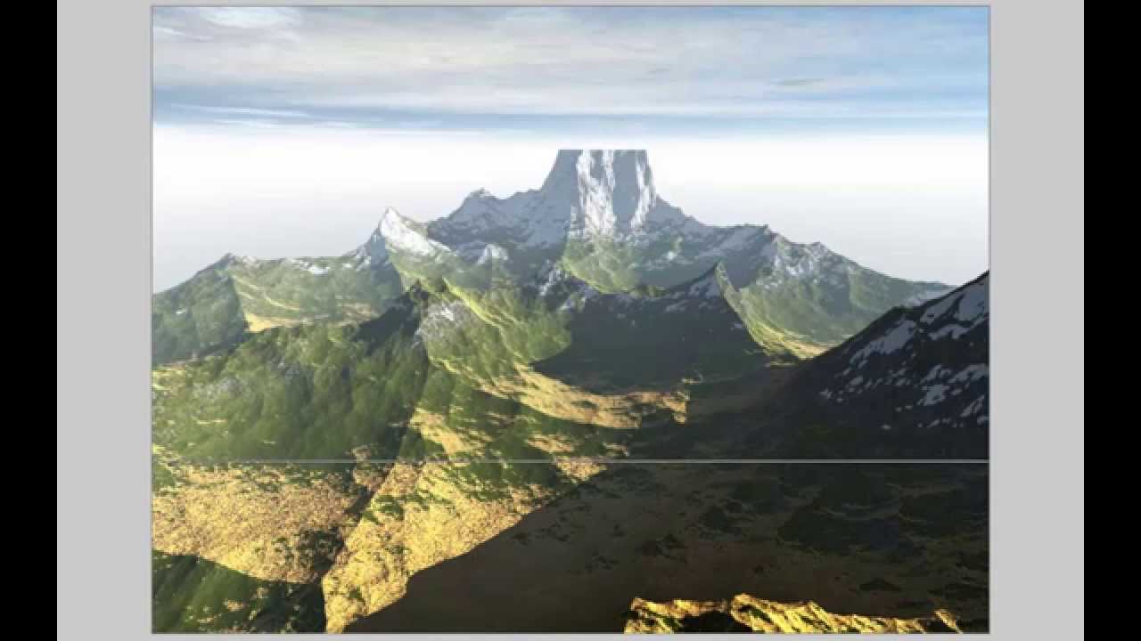 Bryce 7.1 Pro tutorial - Stacked Terrains - by Horo.