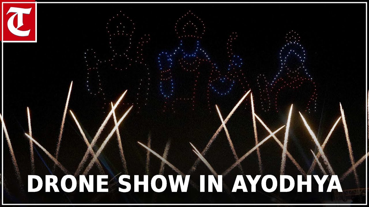 Drone show continues at Saryu Ghat in Ayodhya