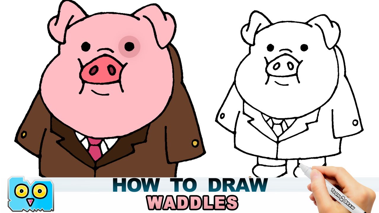 How to Draw Waddles easy | Gravity falls