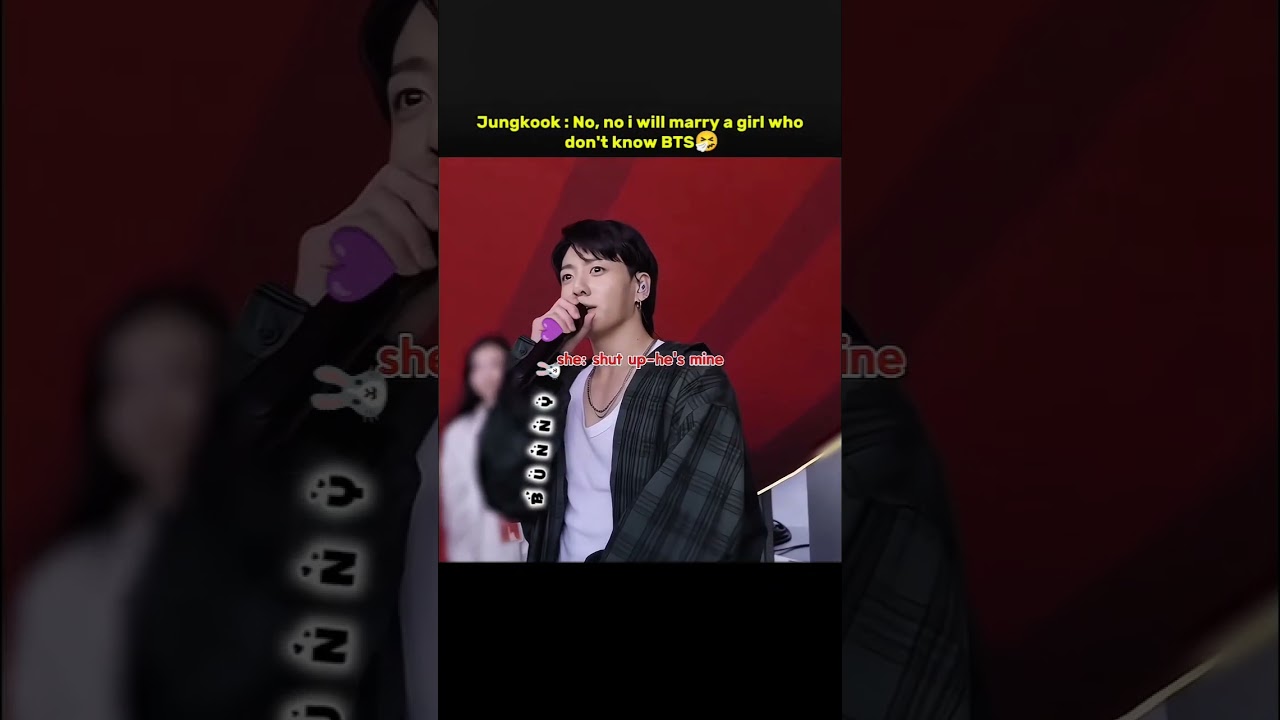 Jungkook be like: No, no i will marry a girl who don't know BTS🤧 He's scared🤭🤣😂 #jungkook #shorts