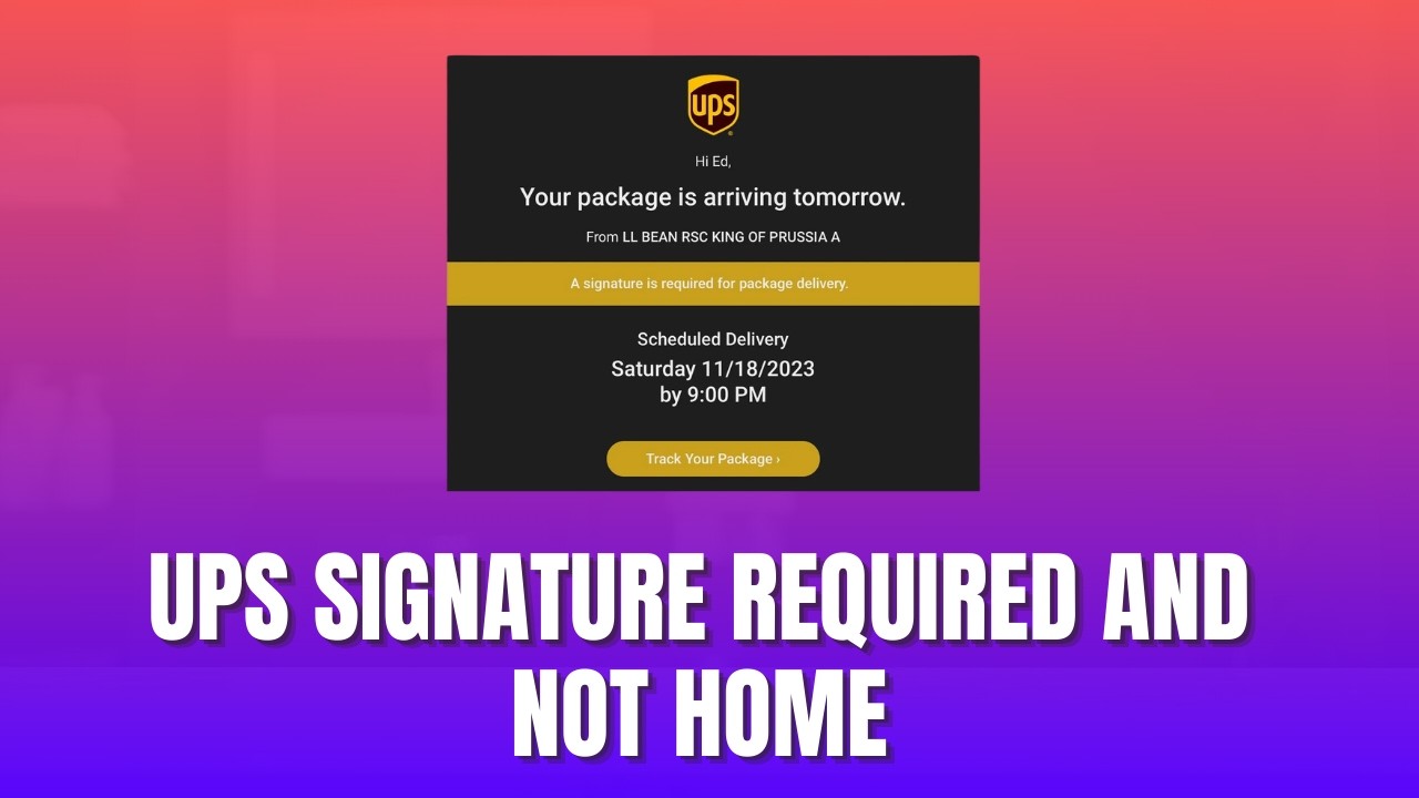 Требуется подпись получателя UPS, а не дома [2026]