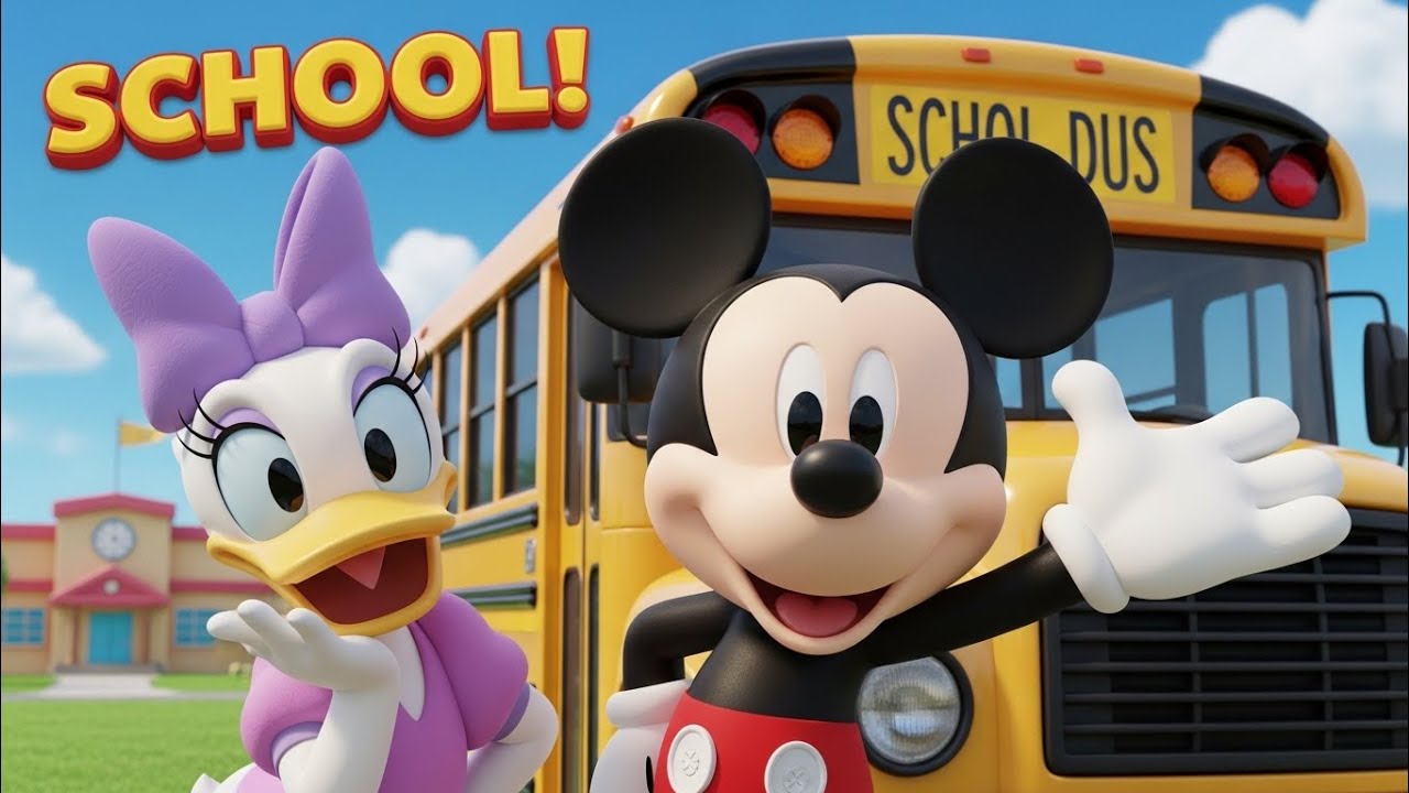 Mickey Mouse & Daisy Duck on a School Bus Adventure! 🚌 Kids Cartoon & Stories