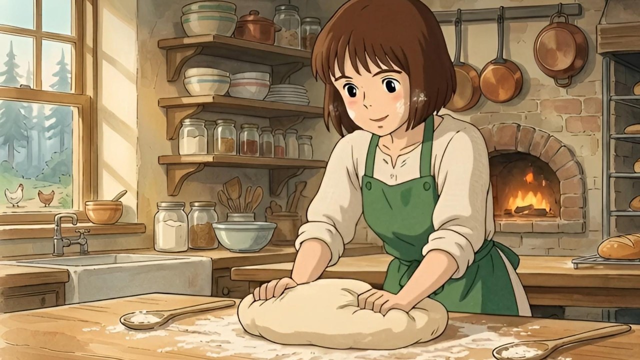 Rainy Evening at the Woodland Bakery | Ghibli Inspired ASMR