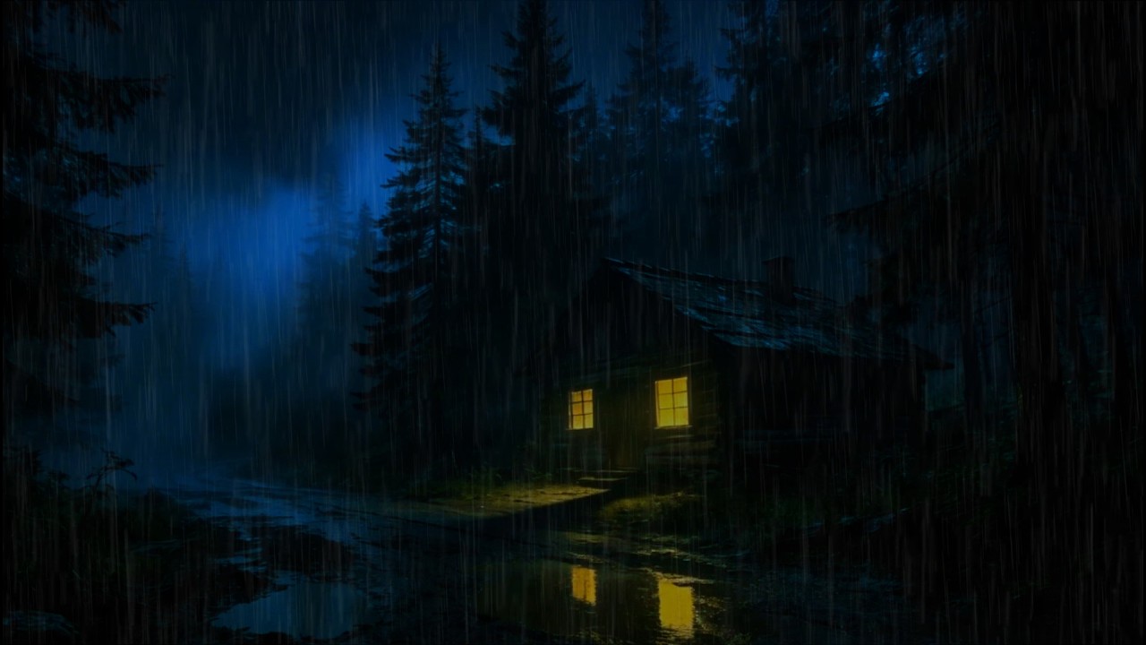 Rain and Thunder at a Cozy Cabin ⛈️🌧 | Deep Sleep Storm Sounds