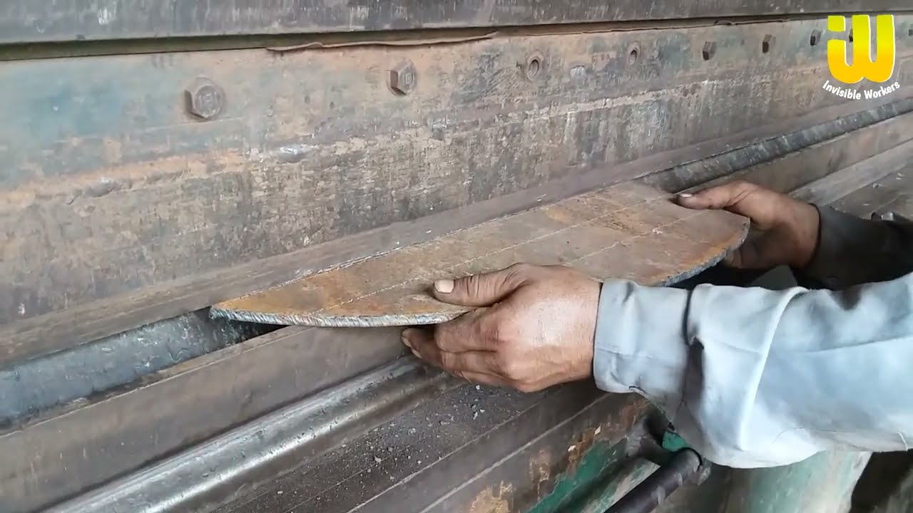Machine Cutting Thick Metal Sheet - Steel Plate Bending Process