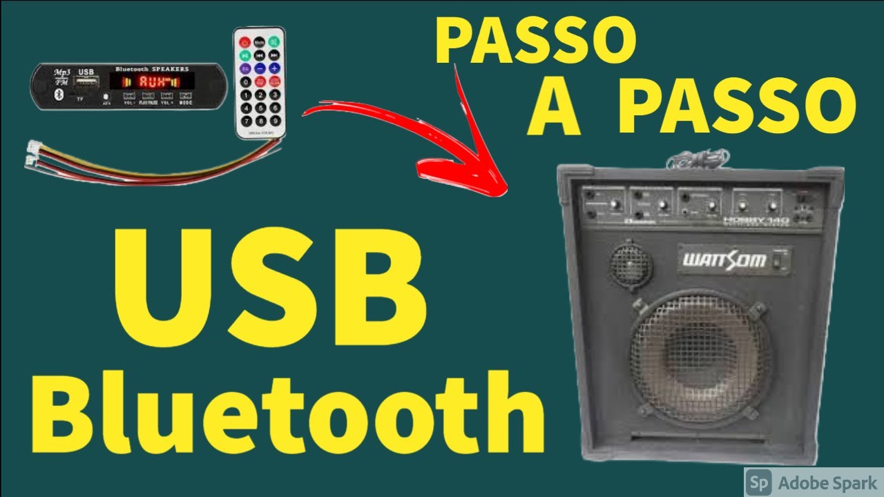 USB Bluetooth em caixa amplificada passo a passo