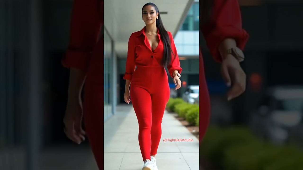 Red Power Look 💃🔥 | Confident Walk with Boss Lady Vibes! #aishorts #shorts