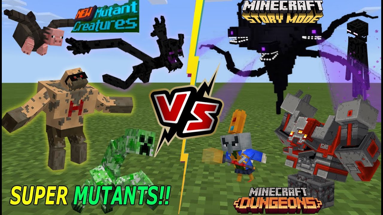 NEW Minecraft Mutant Creatures VS Minecraft Story Mode & Minecraft Dungeon Bosses