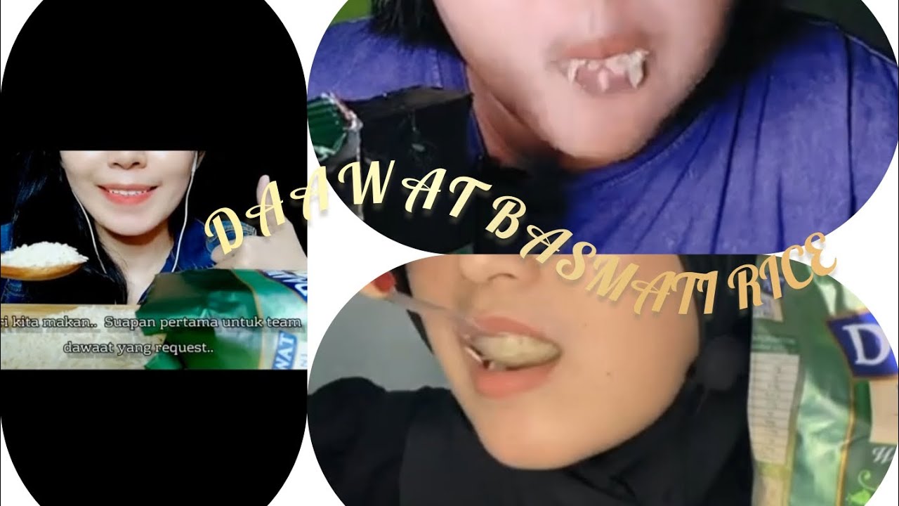 DAAWAT BIRYANI BASMATI EATING || ASMR RAW RICE EATING,, COMPILATION MAKAN BERAS BASMATI