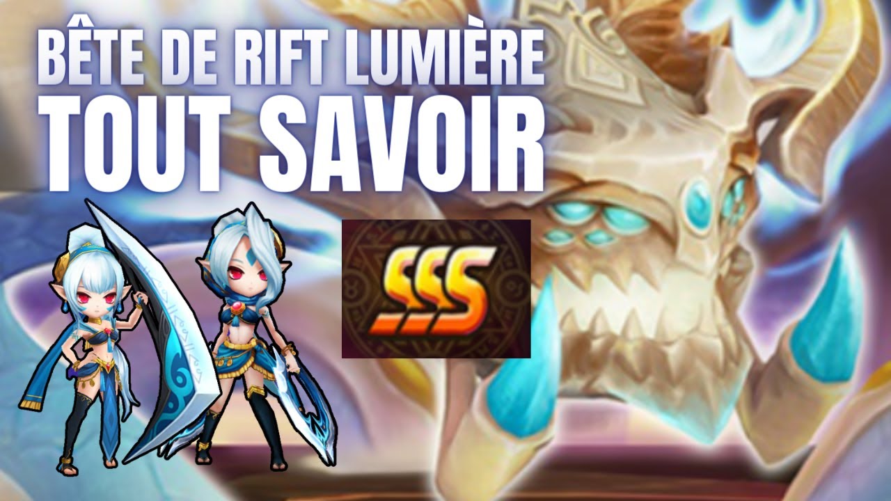 Guide débutant : Tout savoir sur la Bête de rift lumière, TRICARU EARLY ! SSS team F2P Summoners war