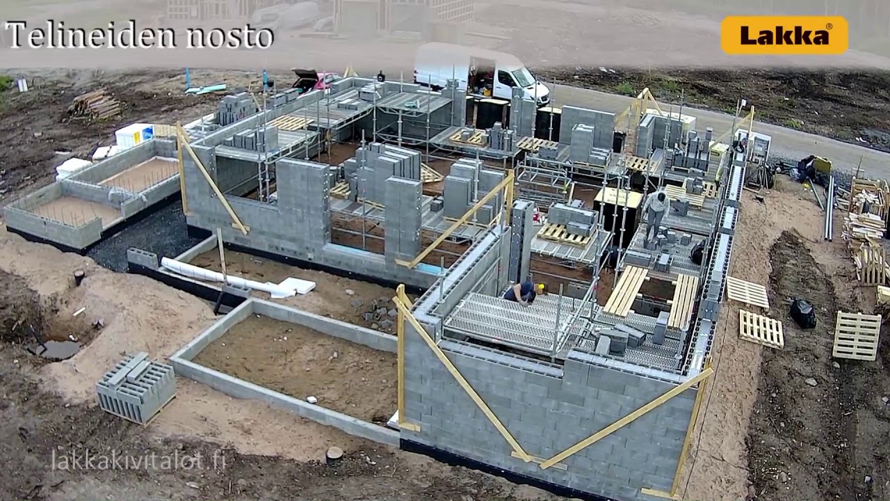 Lakka Kivitalon rakennusprojekti, osa 3, ulkoseinät (timelapse)