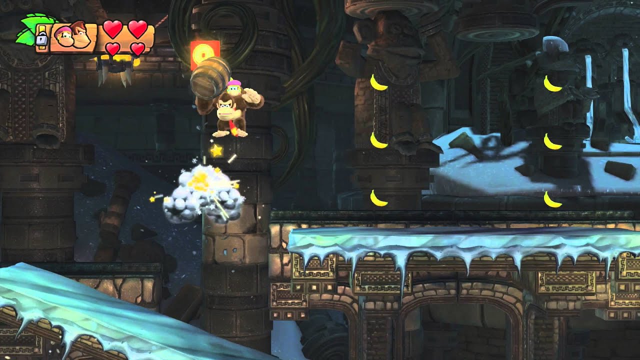 Donkey Kong Country: TF. Ruinas ruines 6-3 - Gameplay - 100% puzzles y letras