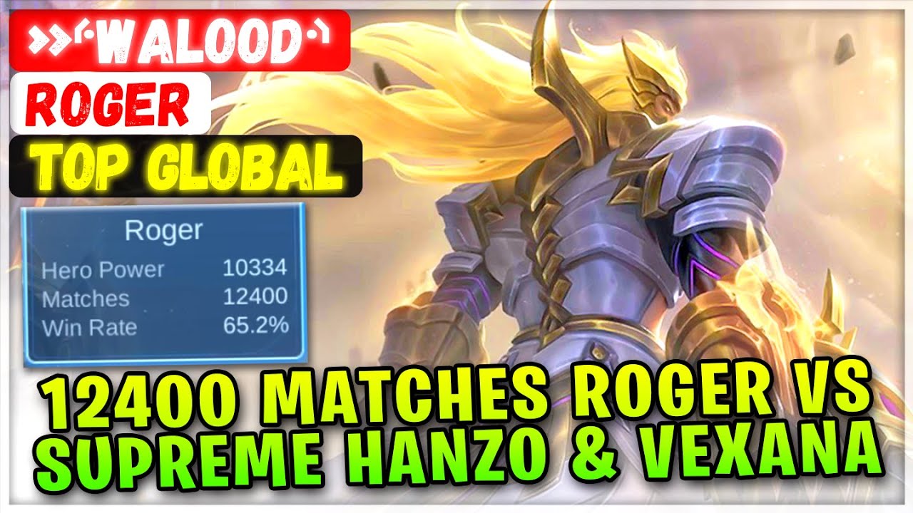 12400 Matches Roger VS Supreme Hanzo & Vexana [ Top Global Roger ] »⸄walood⸅ - Mobile Legends Build