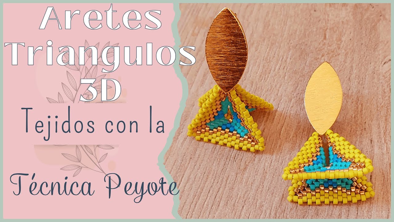 Aretes Triangulos 3D Tejidos Con Miyuki Tecnica Peyote