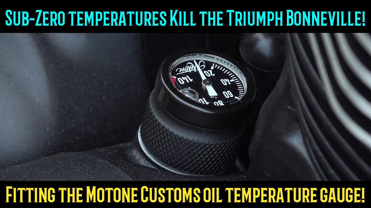 Triumph Bobber Black Project, установка датчика температуры масла Motone! И холод убивает Bobber!