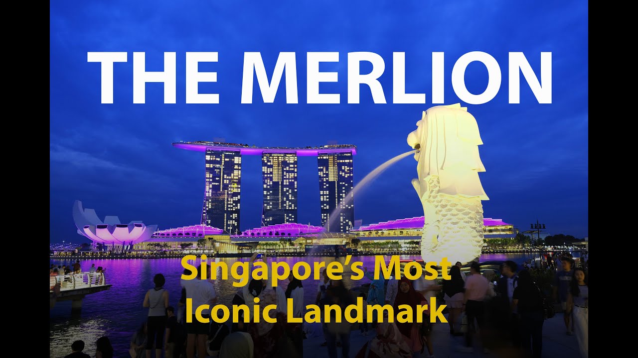 Merlion Park Singapore: Iconic Half-Lion Half-Fish Statue | 4K