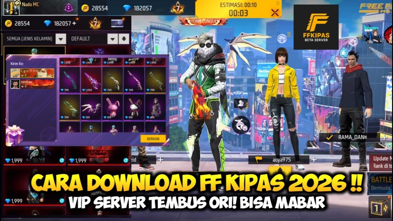 CARA DOWNLOAD FF KIPAS VIP SERVER 2026! PASANG FF KIPAS TEMBUS ORI BISA MABAR