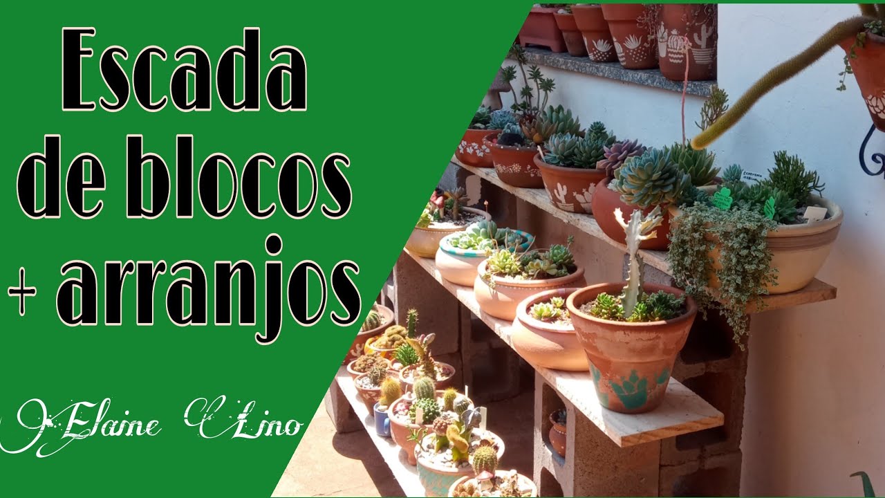 Escada de blocos para #suculentas + arranjos