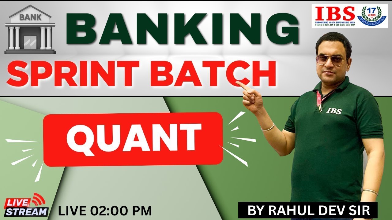 LIVE 02 : 00 PM || BANK SPRINT || QUANT  - || RAHUL SIR