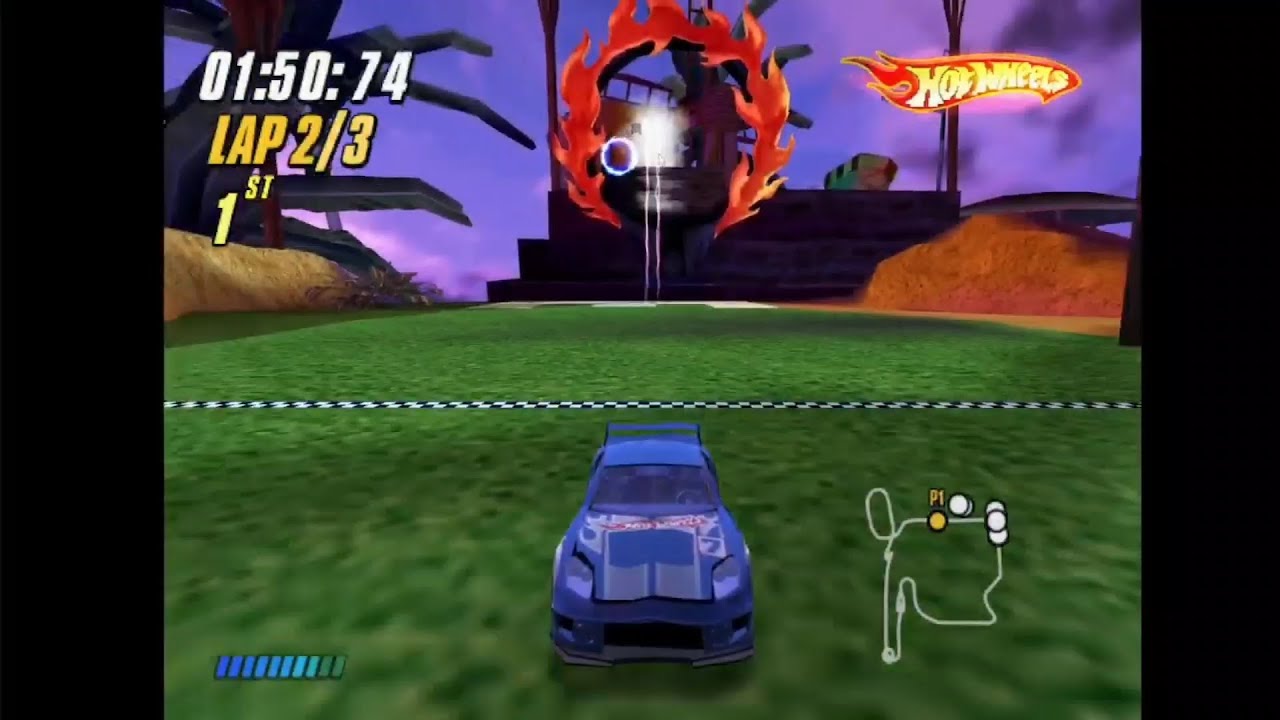 Ps2 Hot wheels beat that, drift king gameplay in the mini golf tournament 
