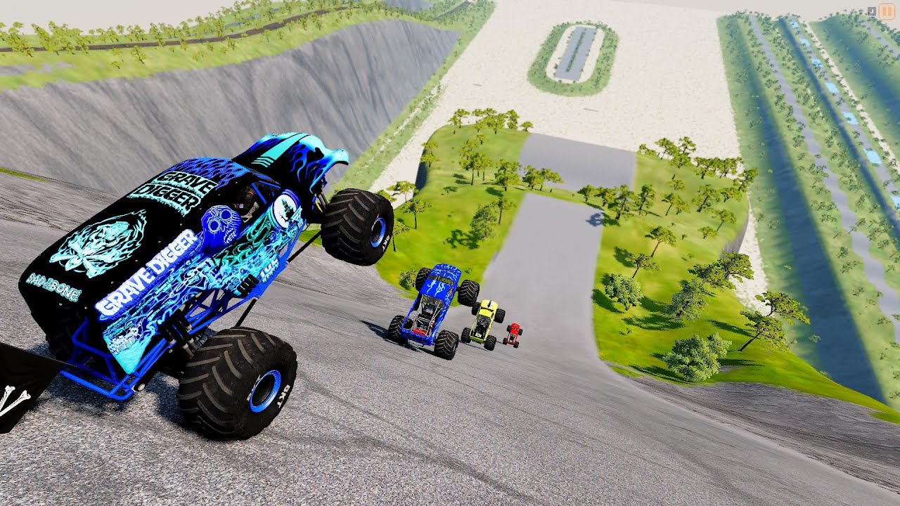 Epic Hight Speed monster trucks Jumps & Crash #009 in BeamNG Drive_BMNG SPEEDY