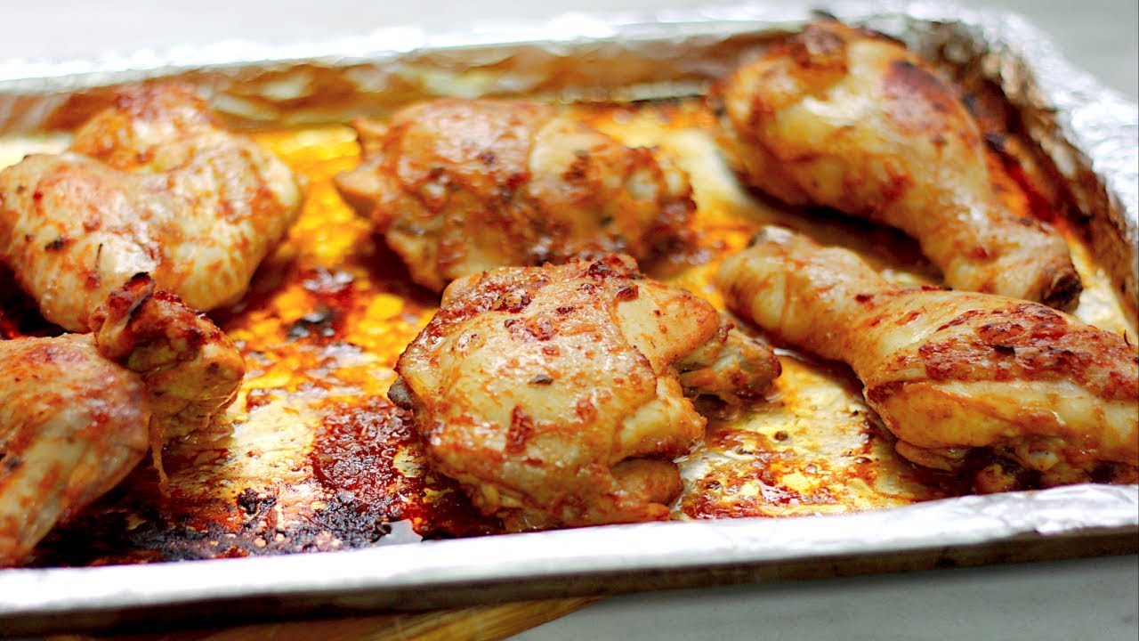SPICY HONEY GARLIC CHICKEN (in ketchup soy sauce marinade)