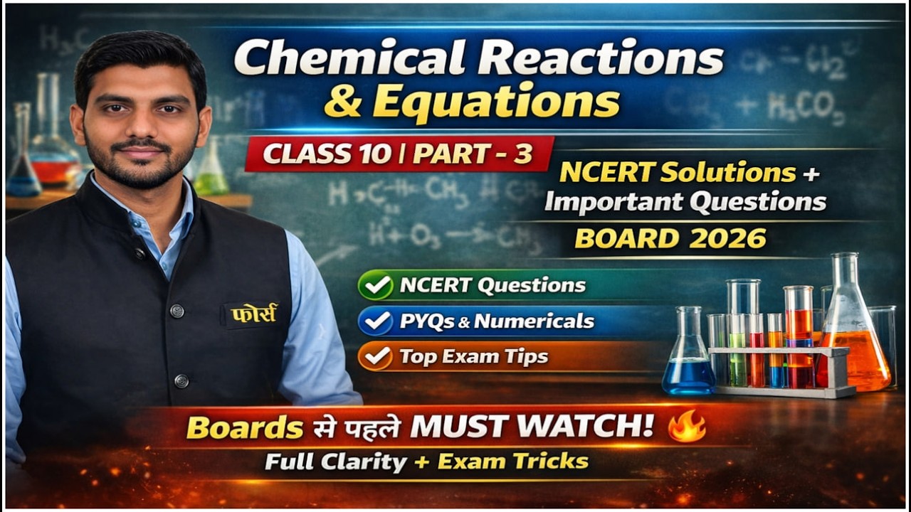 Chemical Reactions & Equations Class 10 | Part-3 | NCERT Solutions + Most Important Questions