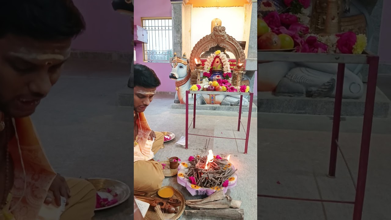 Rudhrabhishekam Rudhra homam Sri Rudhram chamaka mantra parayanam Navagraha kottai Walaja pet