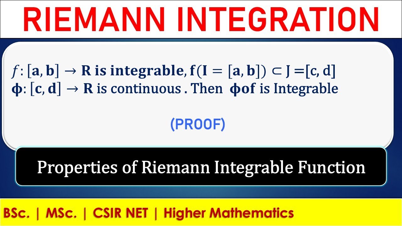 Composition of Integrable Function | Properties of Riemann Integrable | Riemann Integration
