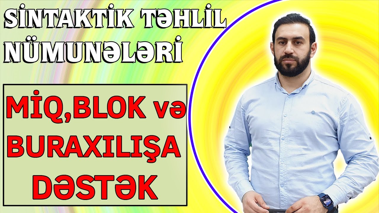 Azərbaycan dili. Sintaktik təhlil nümunələri. (MİQ, buraxılış və bloka dəstək)
