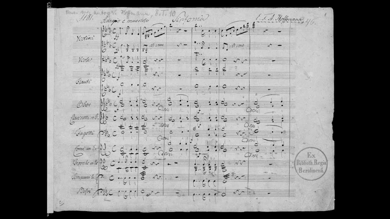 E.T.A. Hoffmann &ndash; Symphony in E flat major (w/ manuscript score)