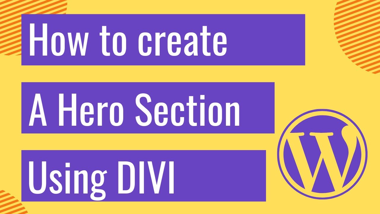 DIVI hero Section | How to create a hero section in WordPress using the DIVI page builder