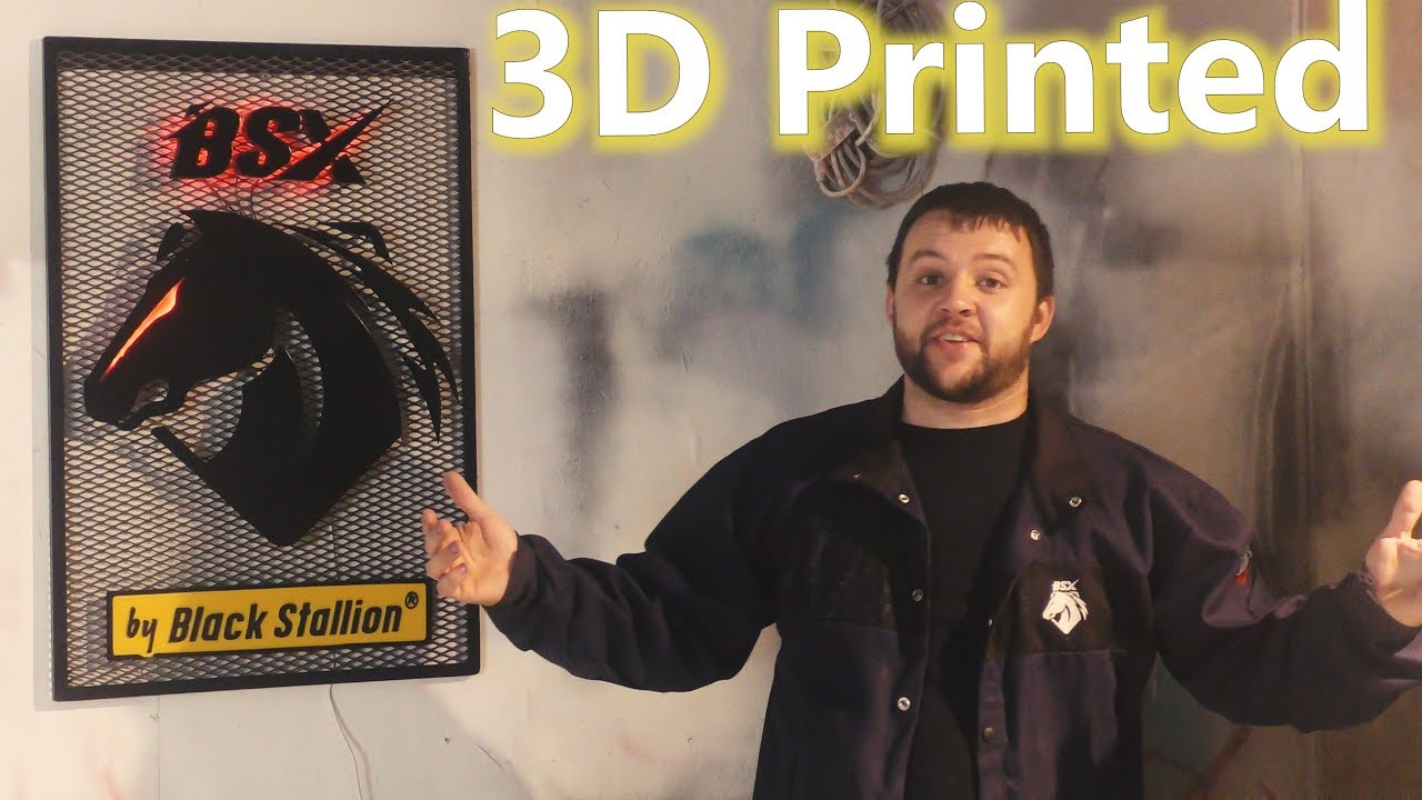 Изготовление знака Black Stallion BSX с помощью плазменной резки с ЧПУ, светодиодов и 3D-печати
