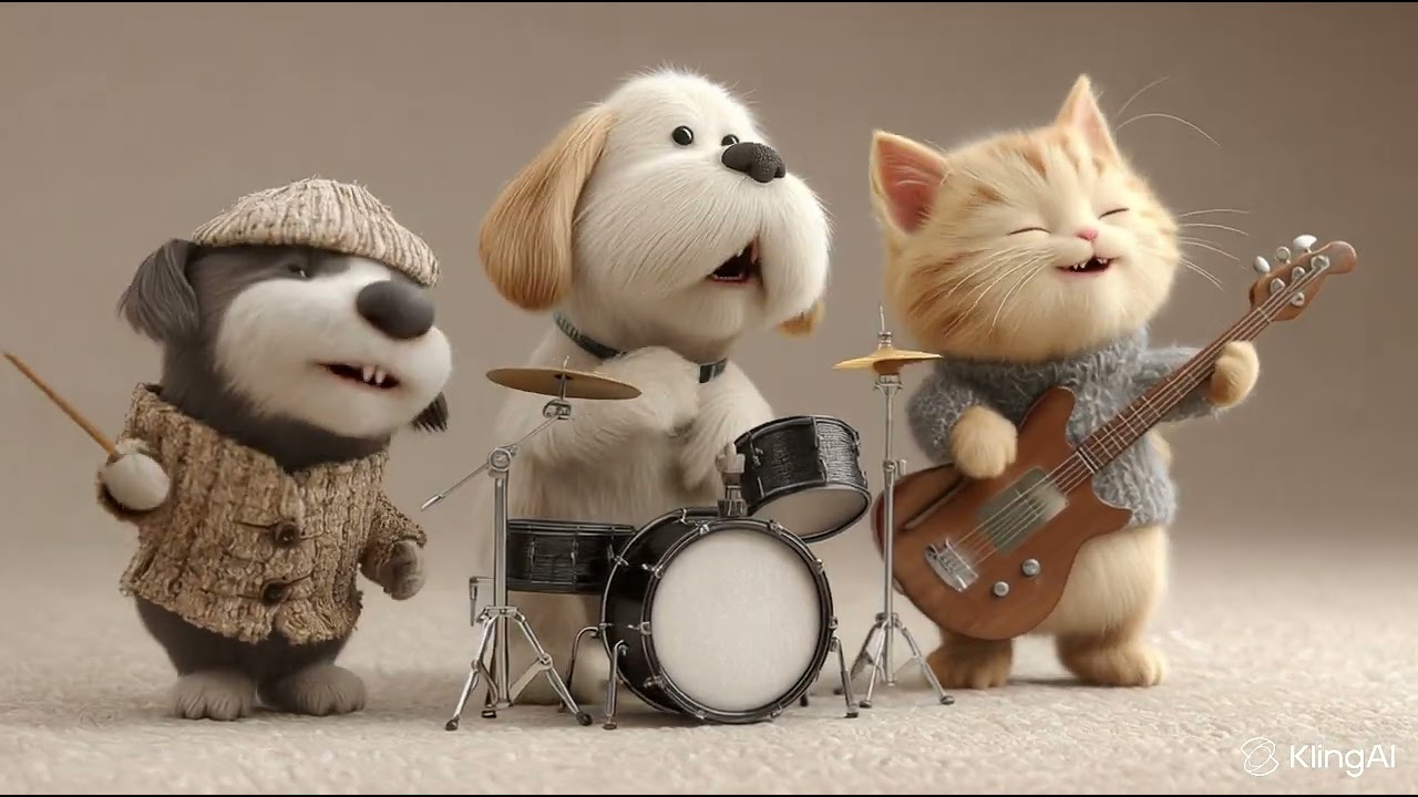 Aesthetic animals are playing instrument