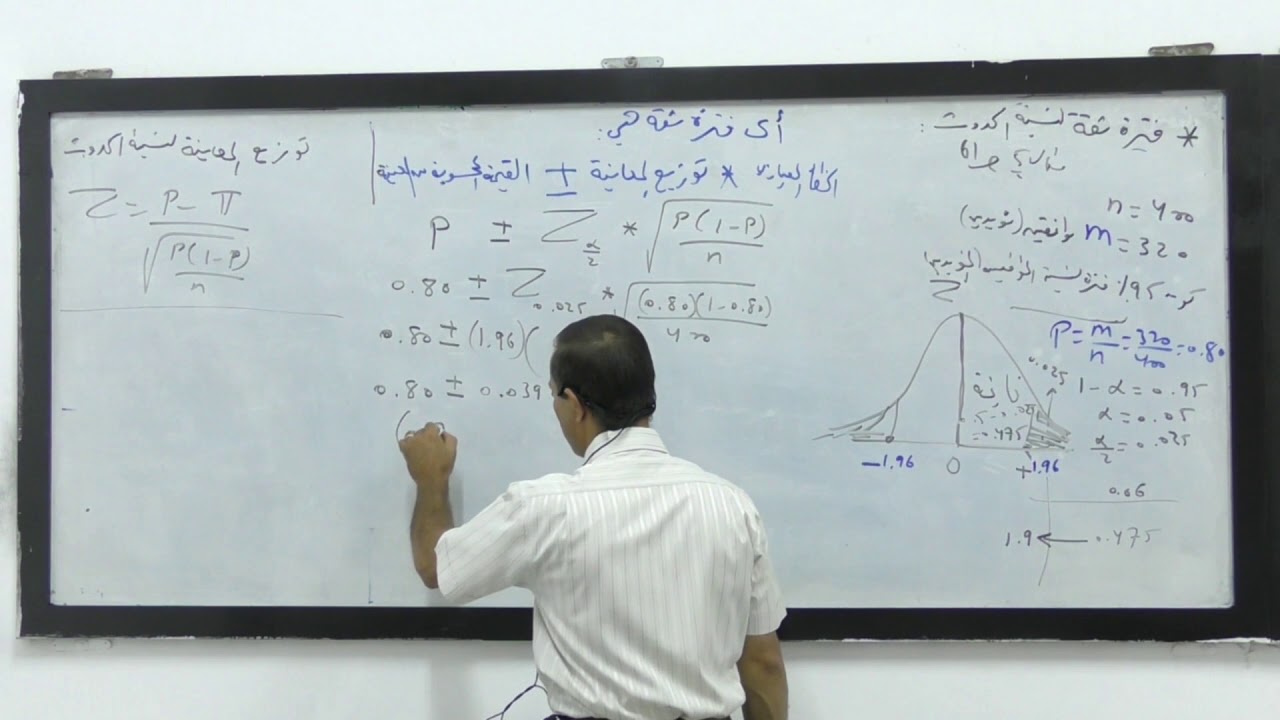 الاحصاء التطبيقي: الفصل الثاني// فترة ثقة للنسبة و الفرق بين نسبتين