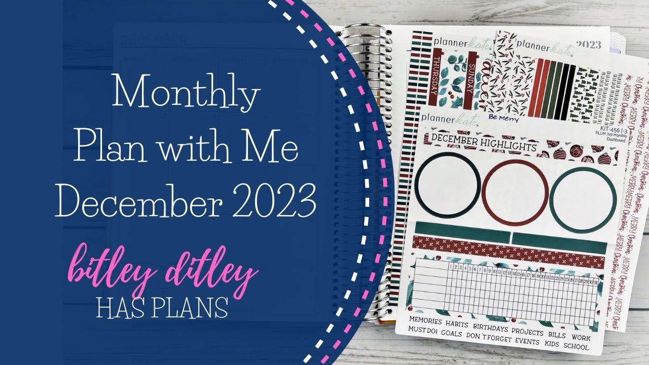 Monthly Plan with Me | Dec 2023 | Plum Paper Vertical Columns | Ft. Planner Kate