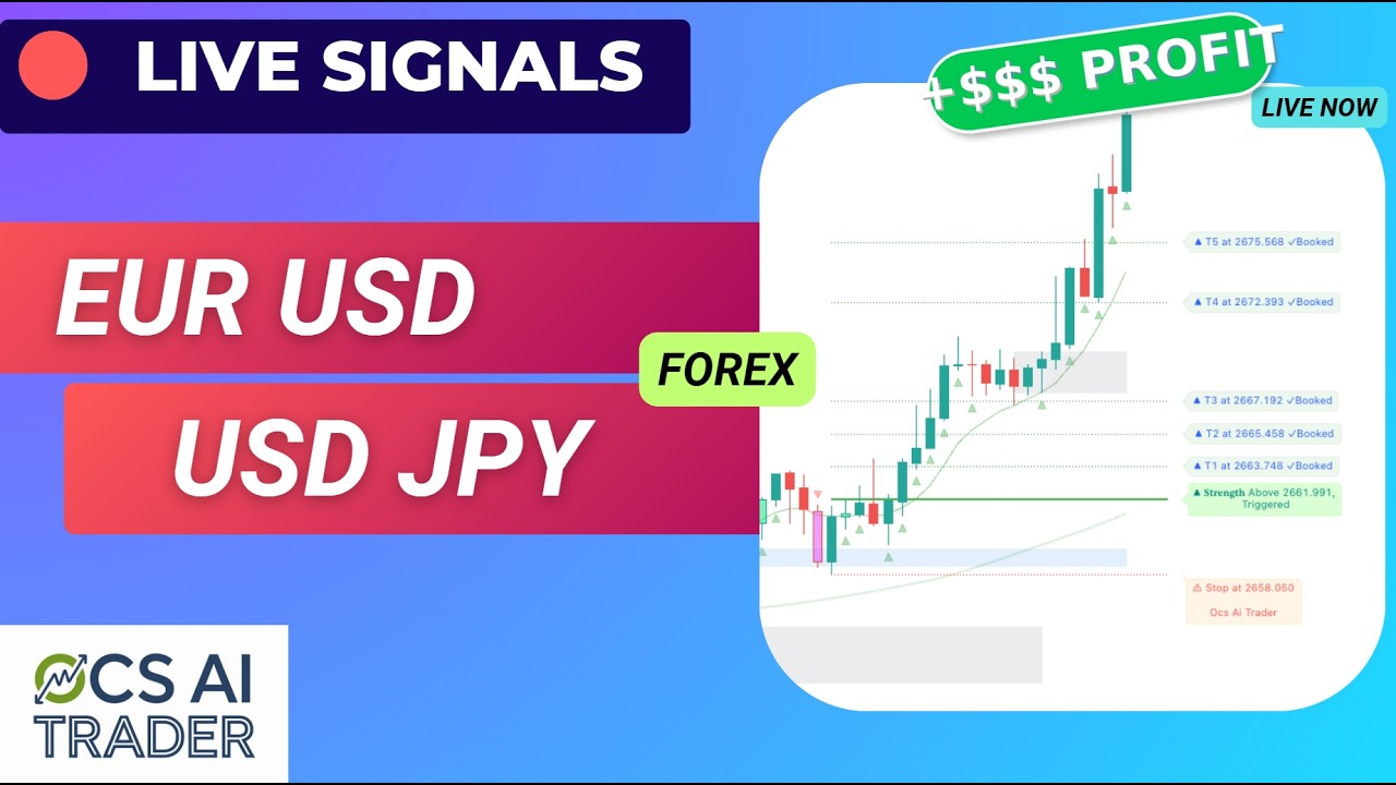 EURUSD & USDJPY Live Signals | Forex AI Trading | Live Scalping Session - Ocs Ai Trader