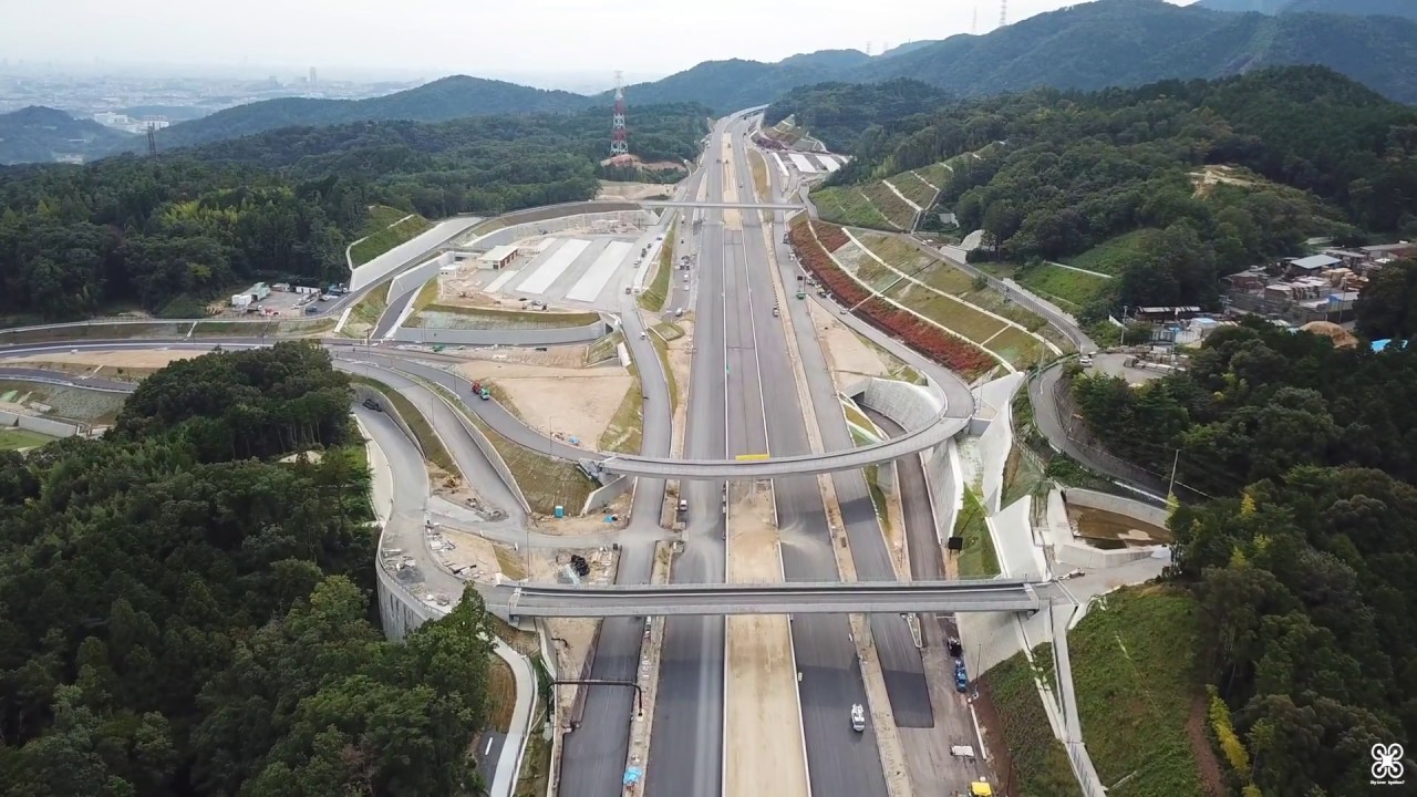 【ドローン 4K空撮】新名神高速道路 工事現場 偵察Ⅲ